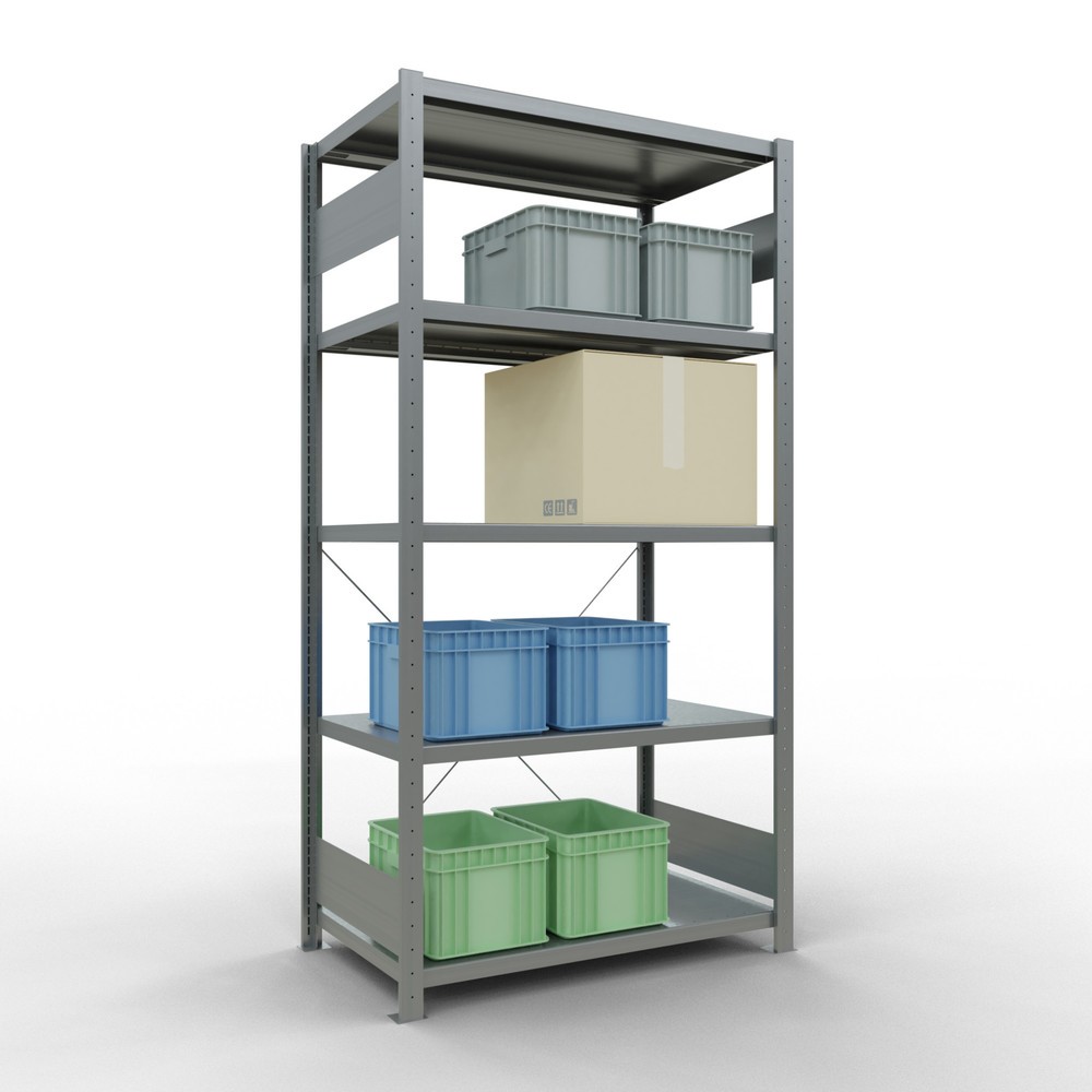 Produktabbildung Nr. 3: SCHULTE Fachbodenregal verzinkt mit 5 Stahlblechböden, Fachlast 330 kg, HxBxT 2.000 x 1.060 x 636 mm