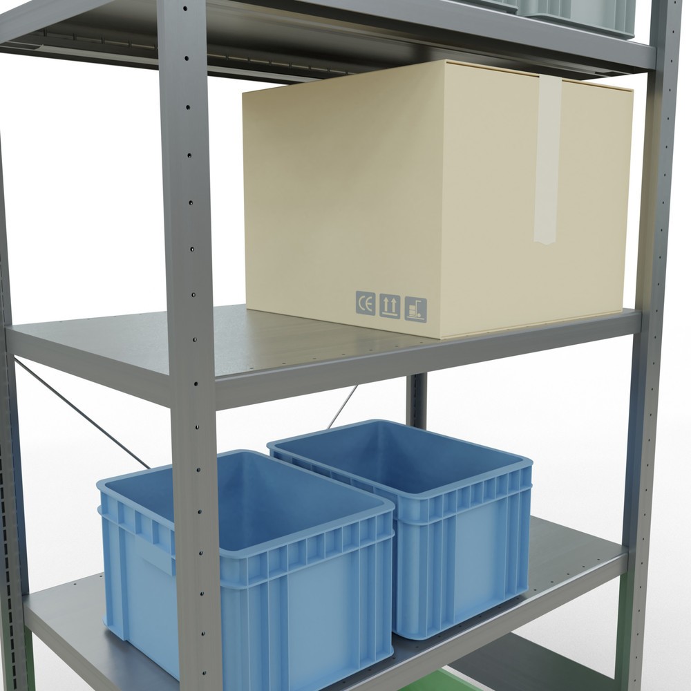 Produktabbildung Nr. 4: SCHULTE Fachbodenregal verzinkt mit 5 Stahlblechböden, Fachlast 330 kg, HxBxT 2.000 x 1.060 x 636 mm
