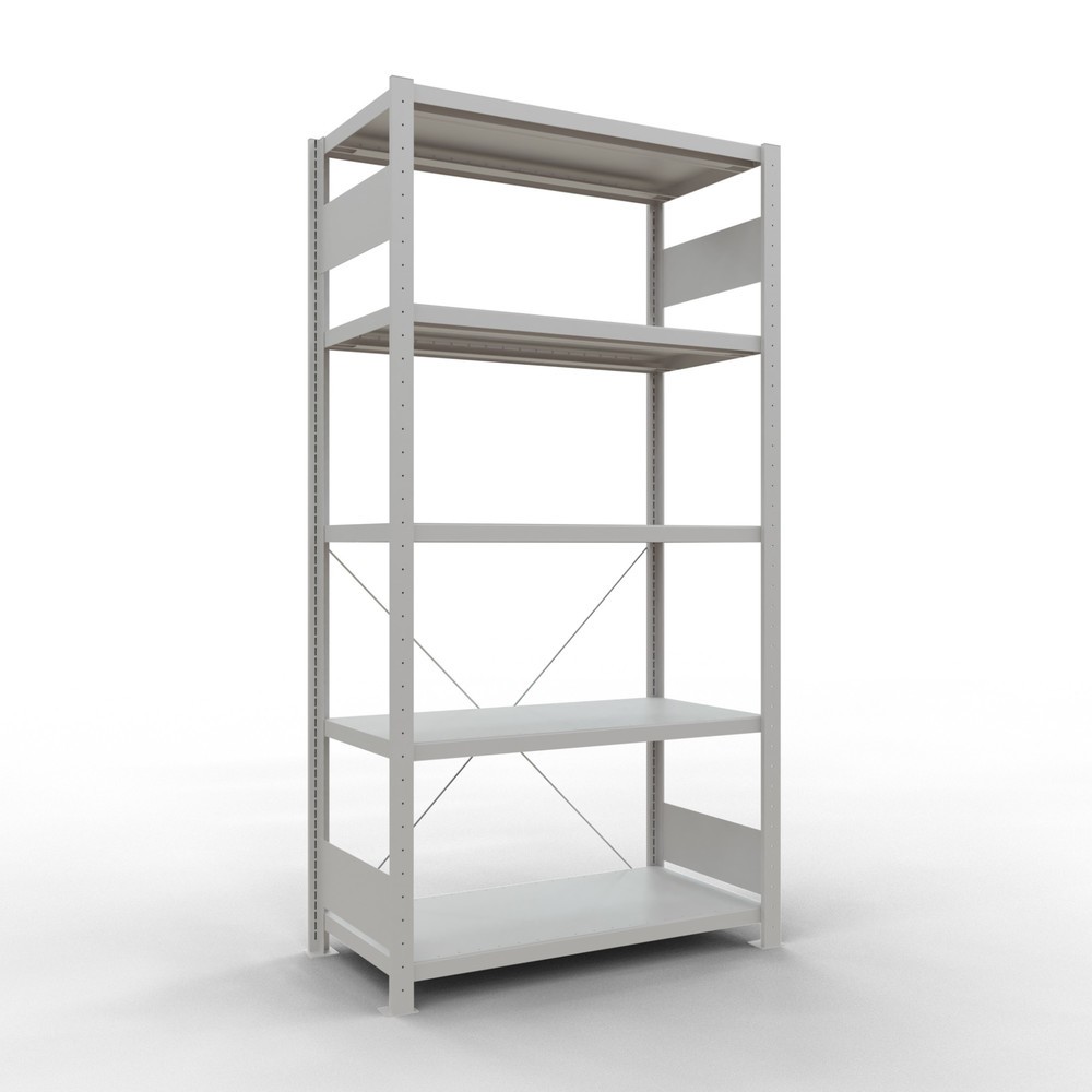 Produktabbildung: SCHULTE Fachbodenregal lichtgrau mit 5 Stahlblechböden, Fachlast 330 kg, HxBxT 2.000 x 1.060 x 536 mm