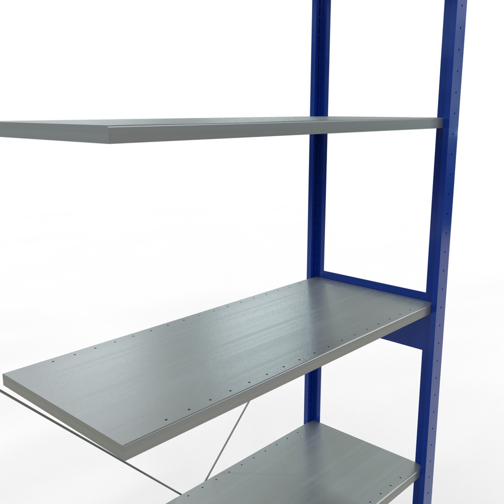 Produktabbildung Nr. 2: SCHULTE Fachbodenregal Stecksystem, AF, FL 150 kg, enzianblau/verzinkt, HxBxT 2.500 x 1.000 x 400 mm