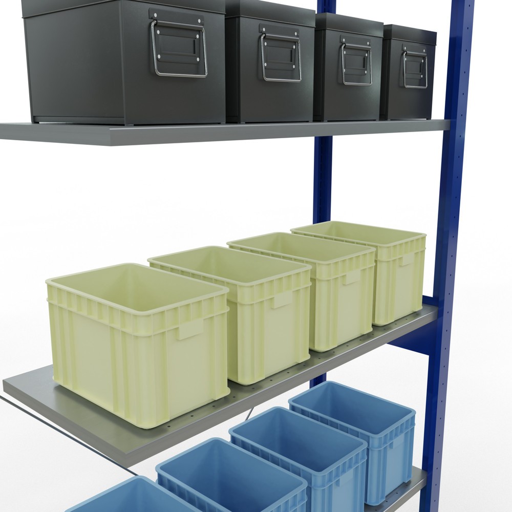 Produktabbildung Nr. 3: SCHULTE Fachbodenregal Stecksystem, AF, FL 150 kg, enzianblau/verzinkt, HxBxT 2.500 x 1.000 x 400 mm