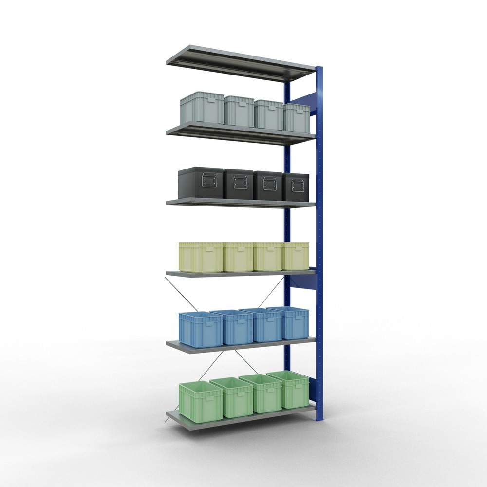 Produktabbildung Nr. 4: SCHULTE Fachbodenregal Stecksystem, AF, FL 150 kg, enzianblau/verzinkt, HxBxT 2.500 x 1.000 x 400 mm