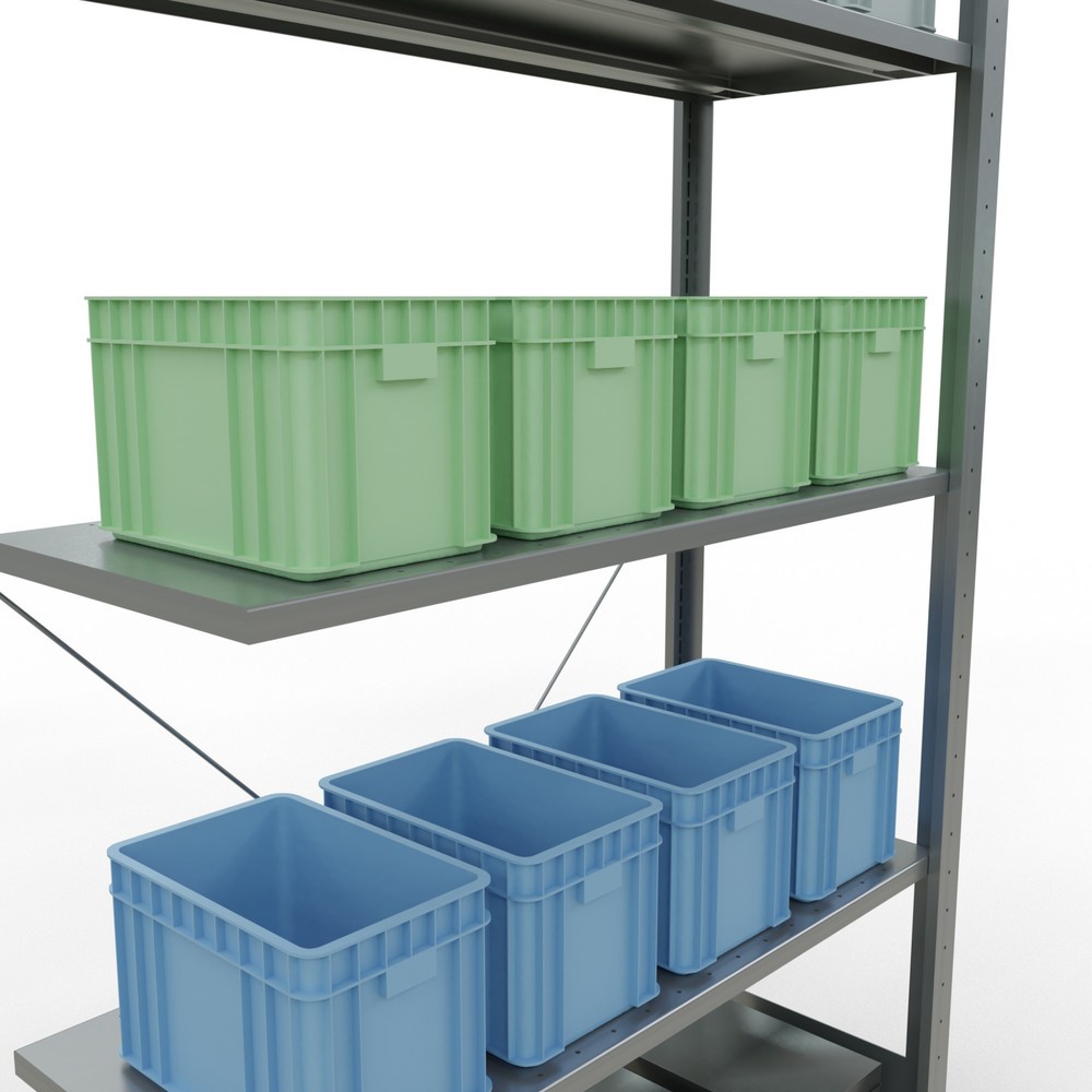Produktabbildung Nr. 4: SCHULTE Fachbodenregal Stecksystem, AF, FL 150 kg, verzinkt, HxBxT 2.000 x 1.000 x 400 mm