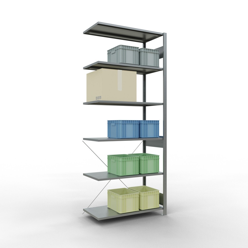 Produktabbildung Nr. 3: SCHULTE Fachbodenregal Stecksystem, AF, FL 150 kg, verzinkt, HxBxT 2.500 x 1.000 x 500 mm