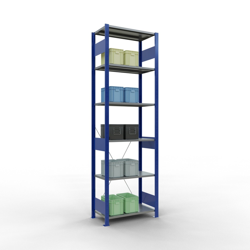 Produktabbildung Nr. 3: SCHULTE Rayonnage à tablettes, bleu gentiane / galvanisé, charge par tablette 150 kg, HxlxP 2 500 x 810 x 436 mm