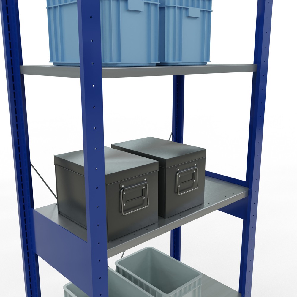Produktabbildung Nr. 4: SCHULTE Rayonnage à tablettes, bleu gentiane / galvanisé, charge par tablette 150 kg, HxlxP 2 500 x 810 x 436 mm