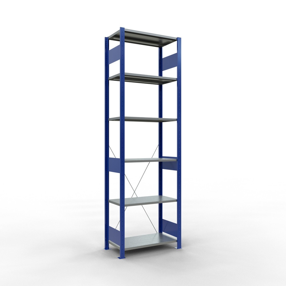 Illustration du produit: SCHULTE Rayonnage à tablettes, bleu gentiane / galvanisé, charge par tablette 150 kg, HxlxP 2 500 x 810 x 436 mm