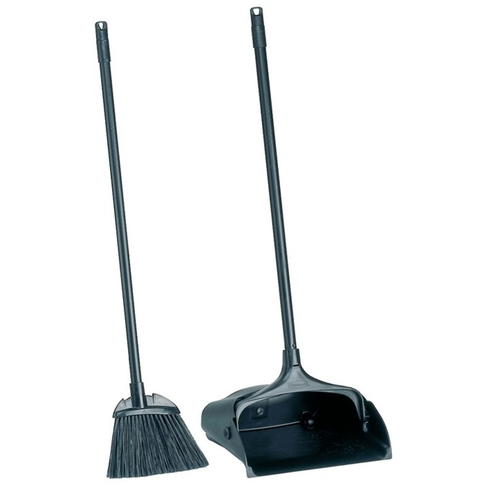 Illustration du produit: Pelle à déchets position debout manche avec pelle et balai noir RUBBERMAID