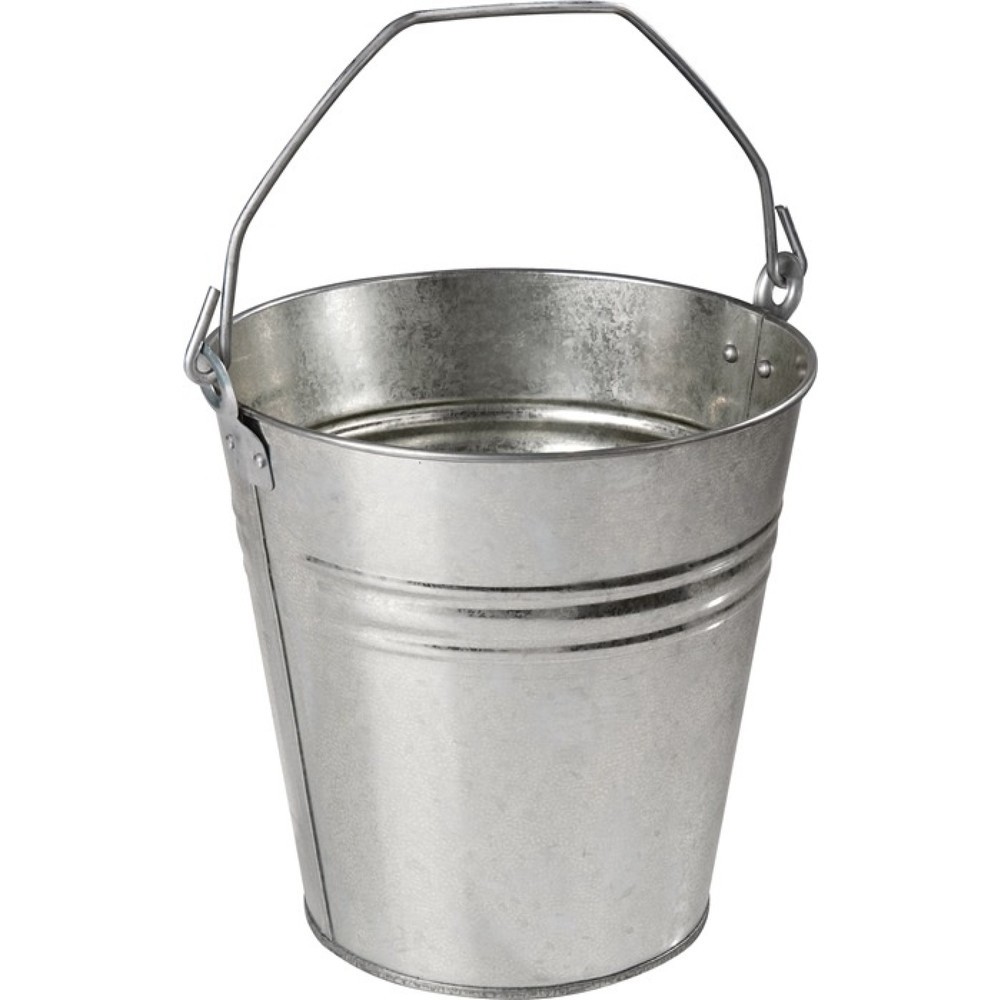 Illustration du produit: Seau 9,5 l tôle en acier, galvanisé argent D. 280 mm hauteur 280 mm