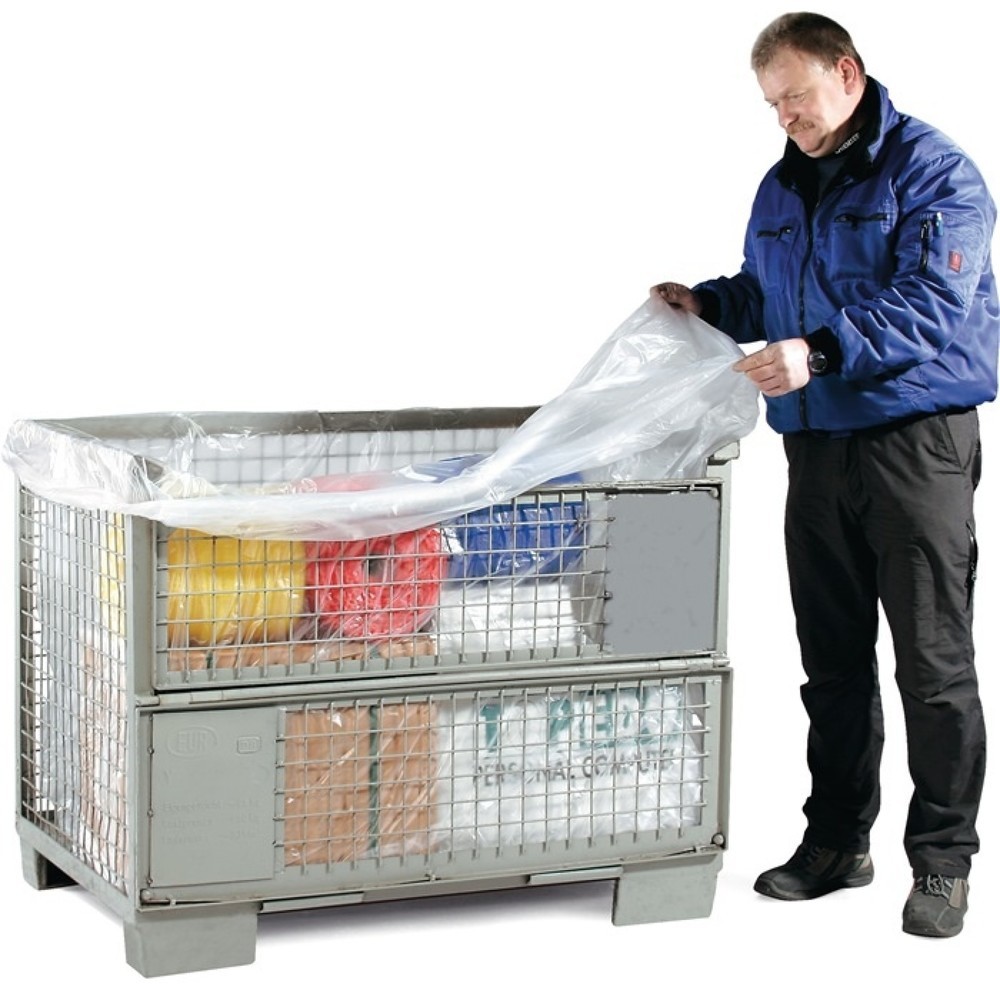 Produktabbildung: Seitenfaltensack, B1300+950xL1850mm, HD-PE naturtrüb 25 µm