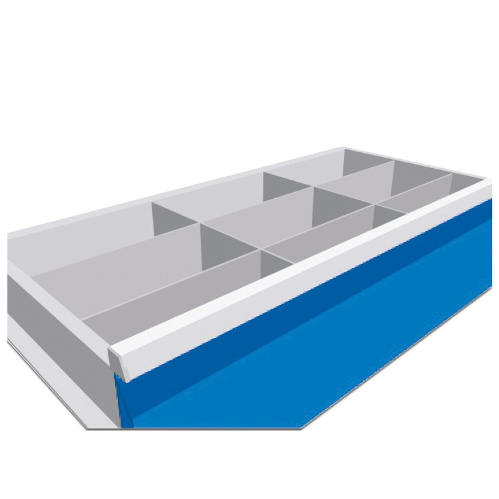 Illustration du produit: Séparation en métal Bedrunka+Hirth pour servante d'atelier Maxmobile, 2 rails de compartiment central, pour une hauteur de façade de 150 mm