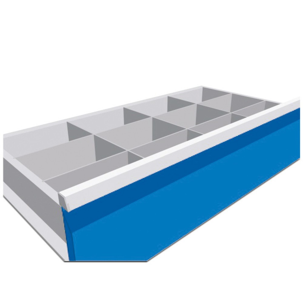 Illustration du produit: Séparation en métal Bedrunka+Hirth pour servante d'atelier Maxmobile, 3 rails de compartiment central, pour une hauteur de façade de 200 mm