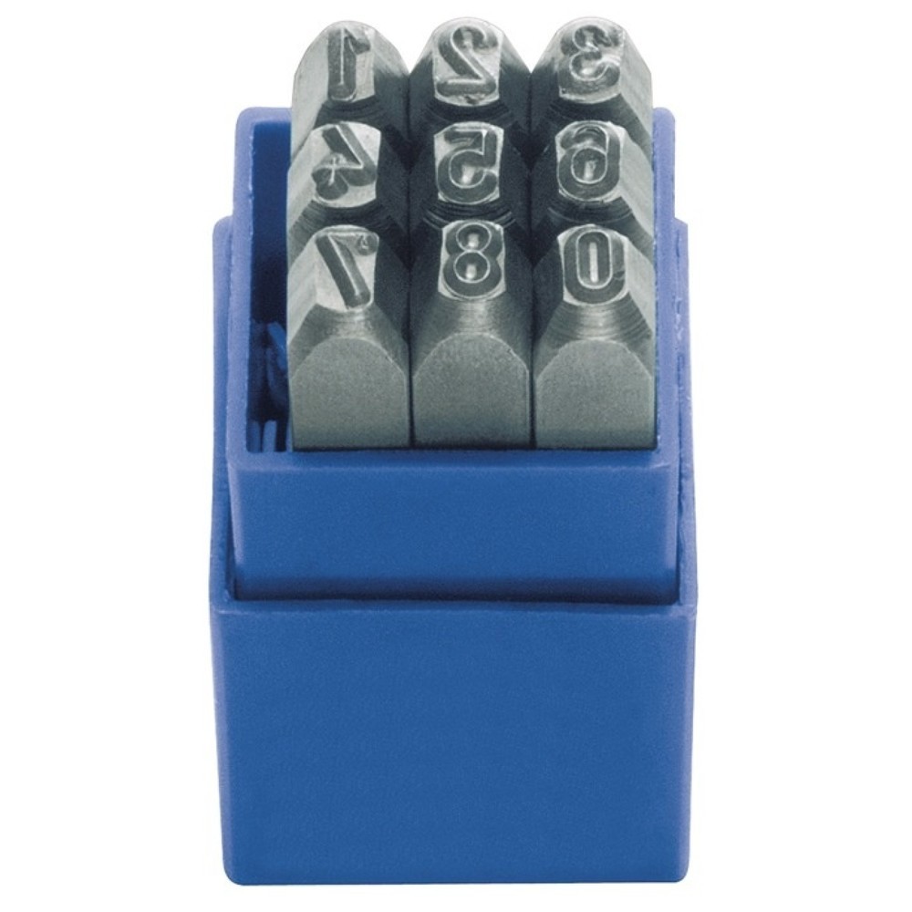 Illustration du produit: Jeu de chiffres à frapper 328 9 pièces chiffres 0-9 H. police d’écriture 2 mm ds