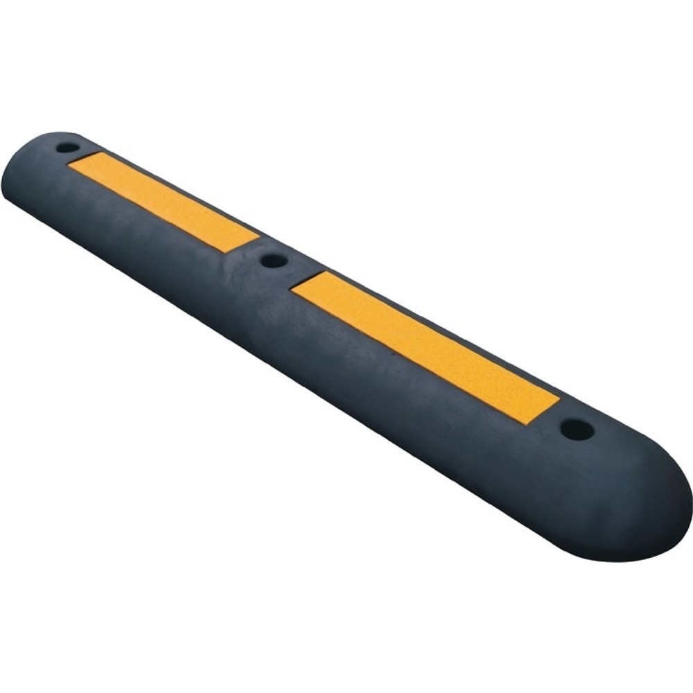 Illustration du produit: Bordure L1000xl150xH60 mm PVC noir avec bandes réfléchissantes jaunes