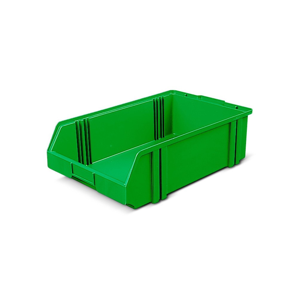 Produktabbildung: Sichtlagerkästen aus Polystyrol, HxBxT 145 x 300 x 500 mm, grün