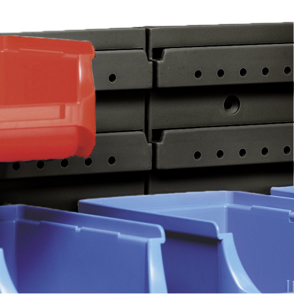 Produktabbildung Nr. 4: Allit Sichtlagerkasten-Sets mit Wandhalteplatten, Kästen 9x Grösse 1, 6x Grösse 2