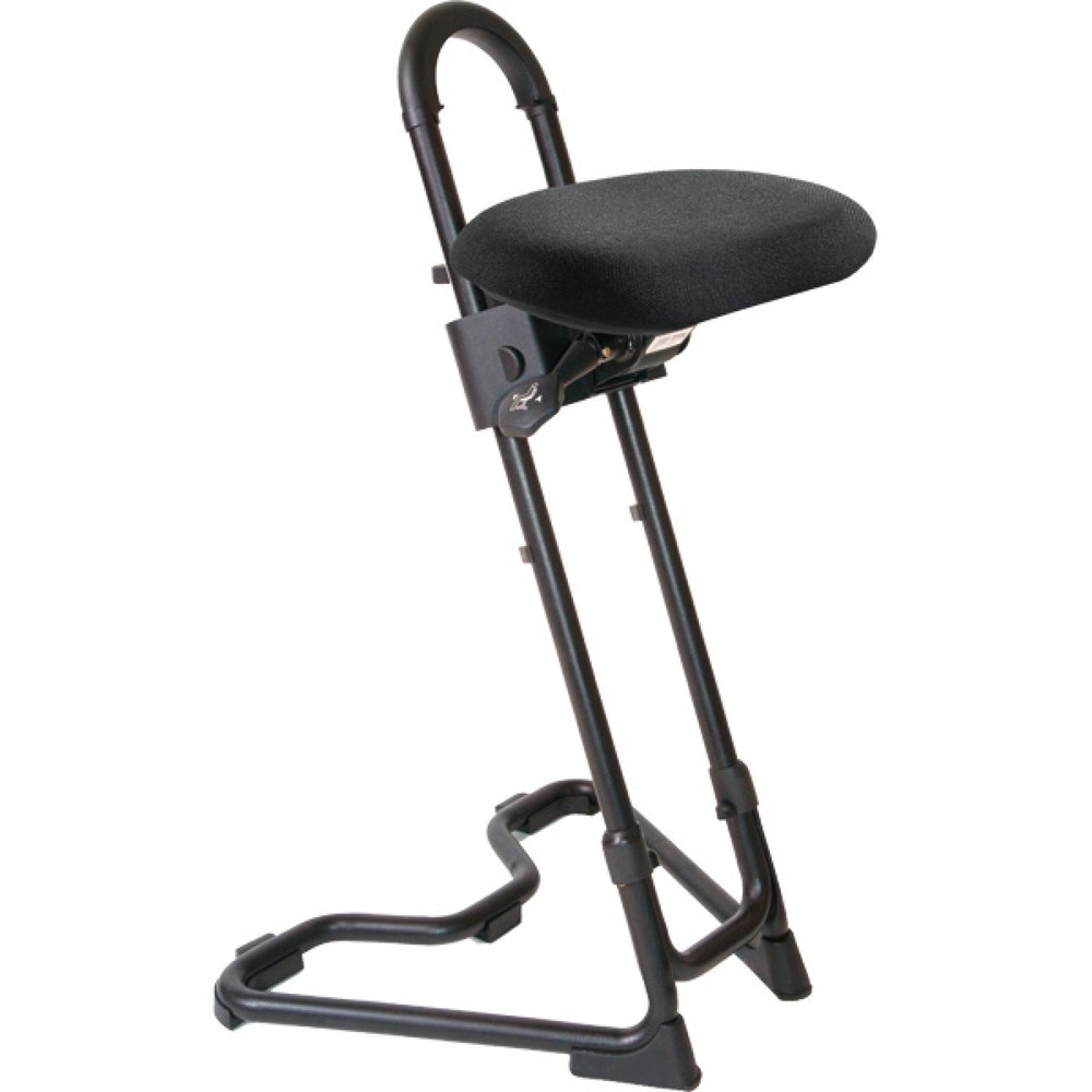 Illustration du produit: Siège assis-debout à roulettes, revêtement en tissu, hauteur d'assise 610 à 860 mm, patins, pied