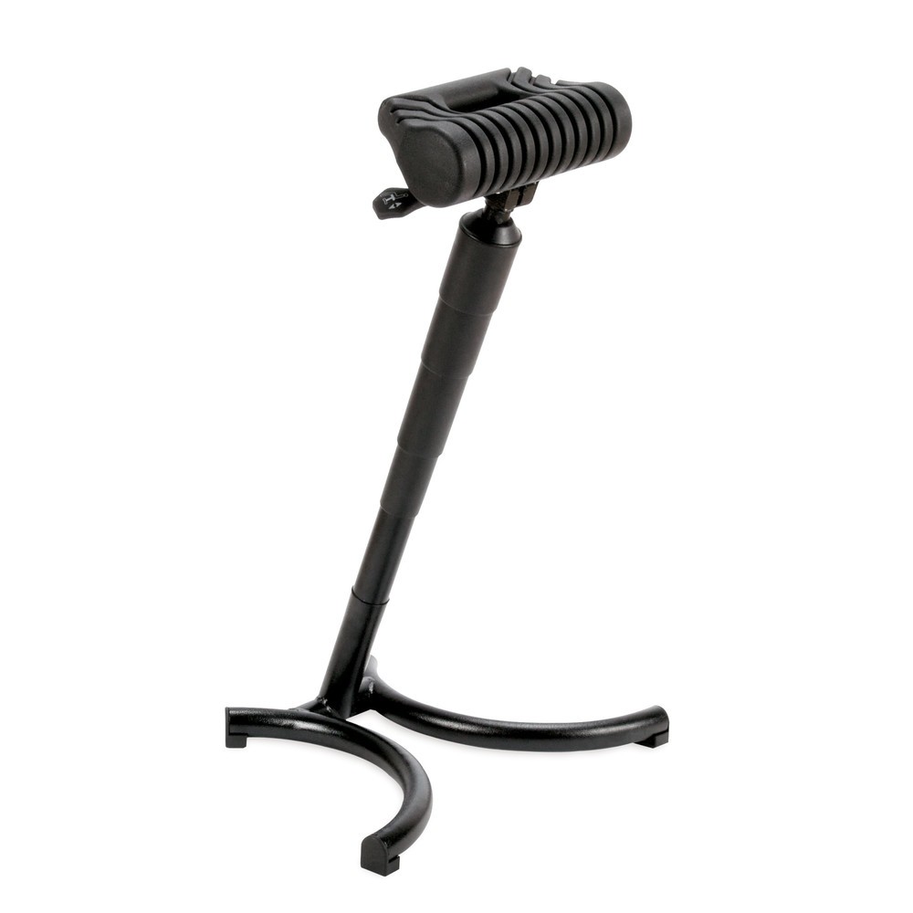Illustration du produit: Siège assis-debout, assise ronde en PU, hauteur d’assise 630-840 mm, pied en fourche, poignée de transport