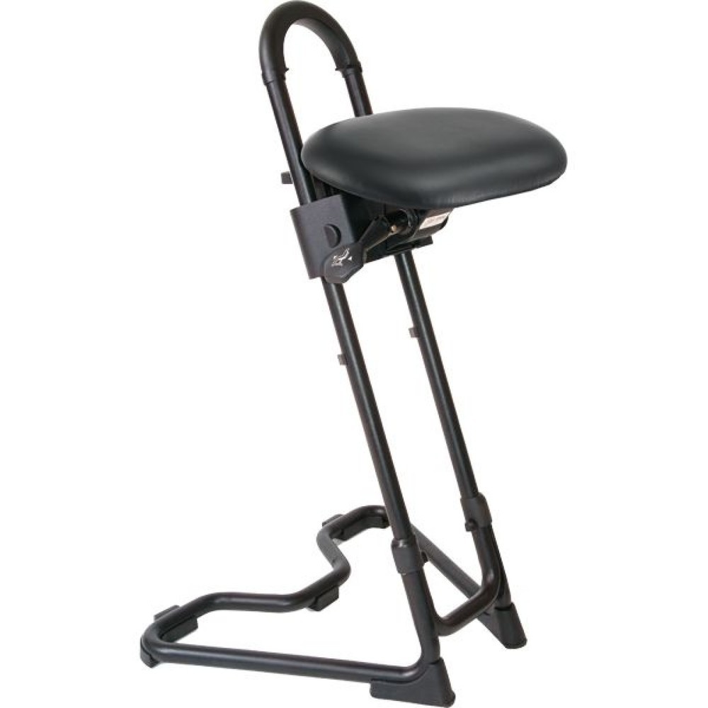 Illustration du produit: Siège assis-debout à roulettes, assise similicuir inclinable, hauteur d'assise 615 à 860 mm