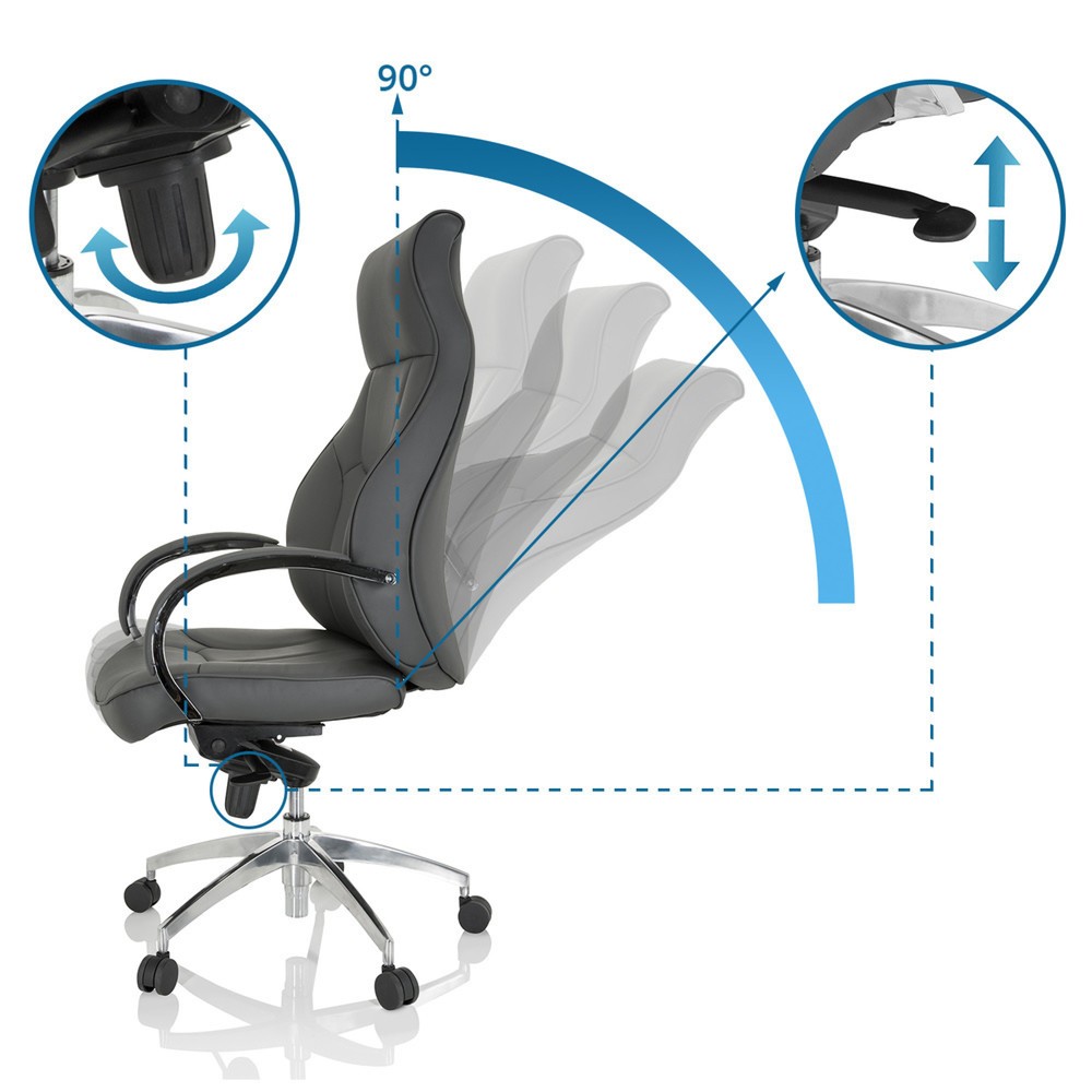 Produktabbildung Nr. 10: Siège de bureau / fauteuil de direction hjh OFFICE ELEGANCE I similicuir, gris