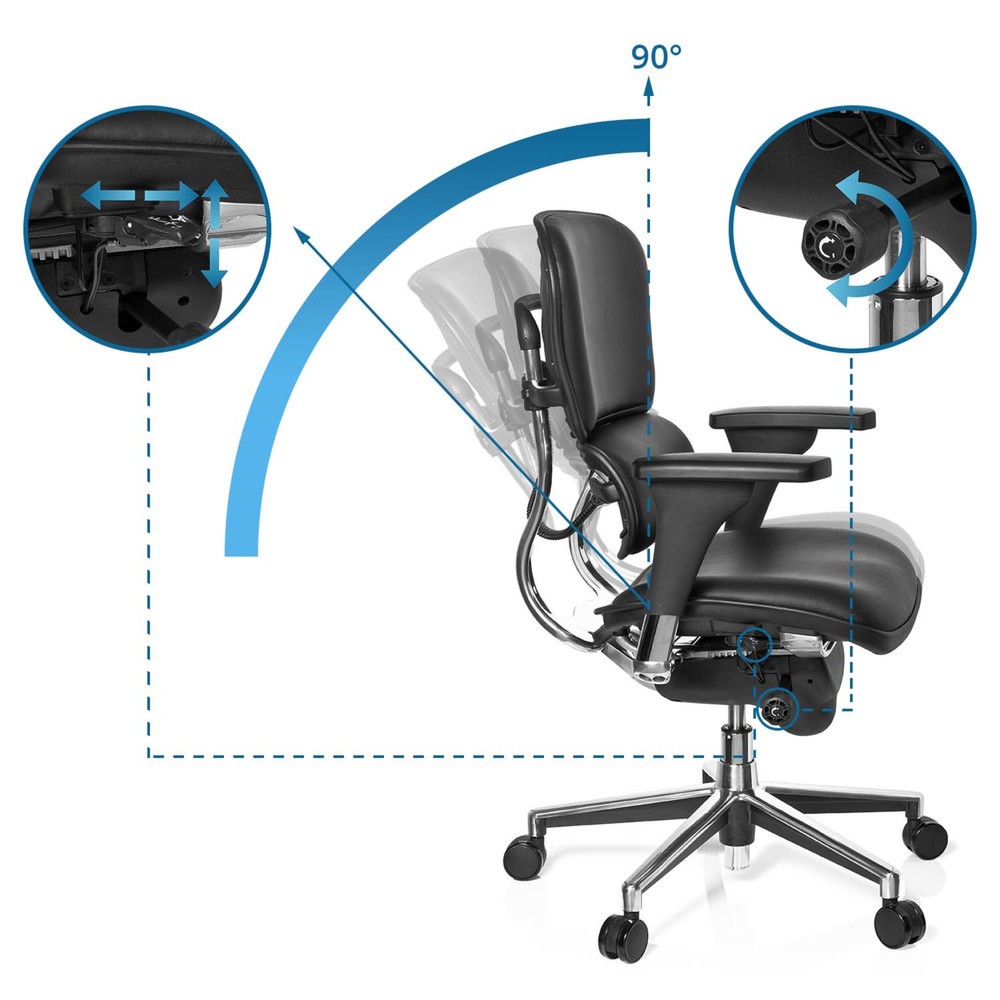 Produktabbildung Nr. 10: Siège de bureau / fauteuil de direction hjh OFFICE ERGOHUMAN STD BASE cuir, noir