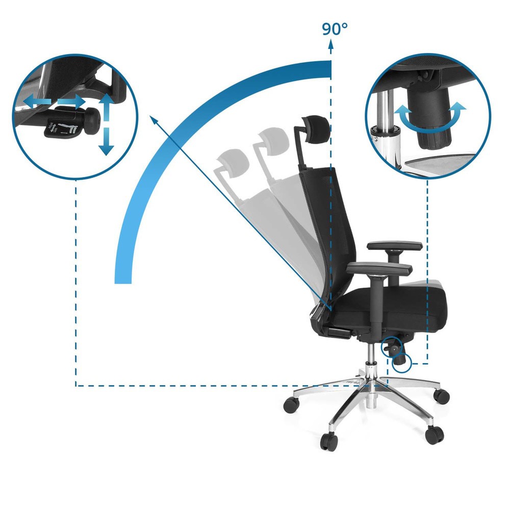 Produktabbildung Nr. 10: Siège de bureau / fauteuil de direction hjh OFFICE PORTO MAX HIGH tissu, noir