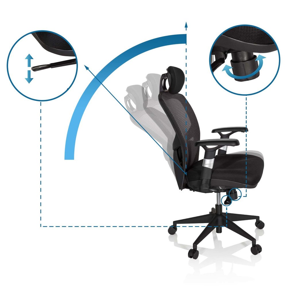 Produktabbildung Nr. 10: Siège de bureau / fauteuil de direction hjh OFFICE VENUS BASE tissu, gris/noir