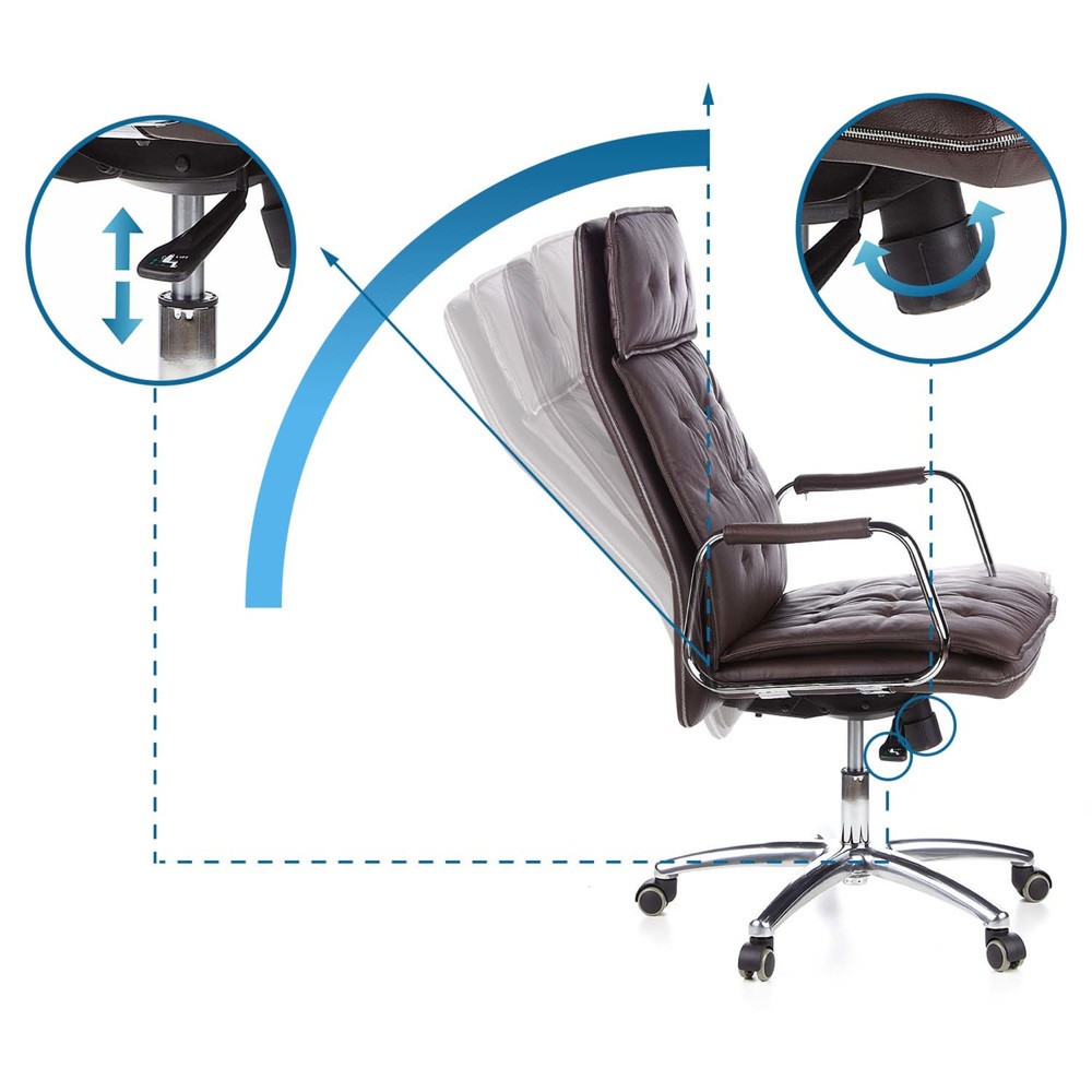 Produktabbildung Nr. 10: Siège de bureau / fauteuil de direction hjh OFFICE VILLA 20 cuir, marron