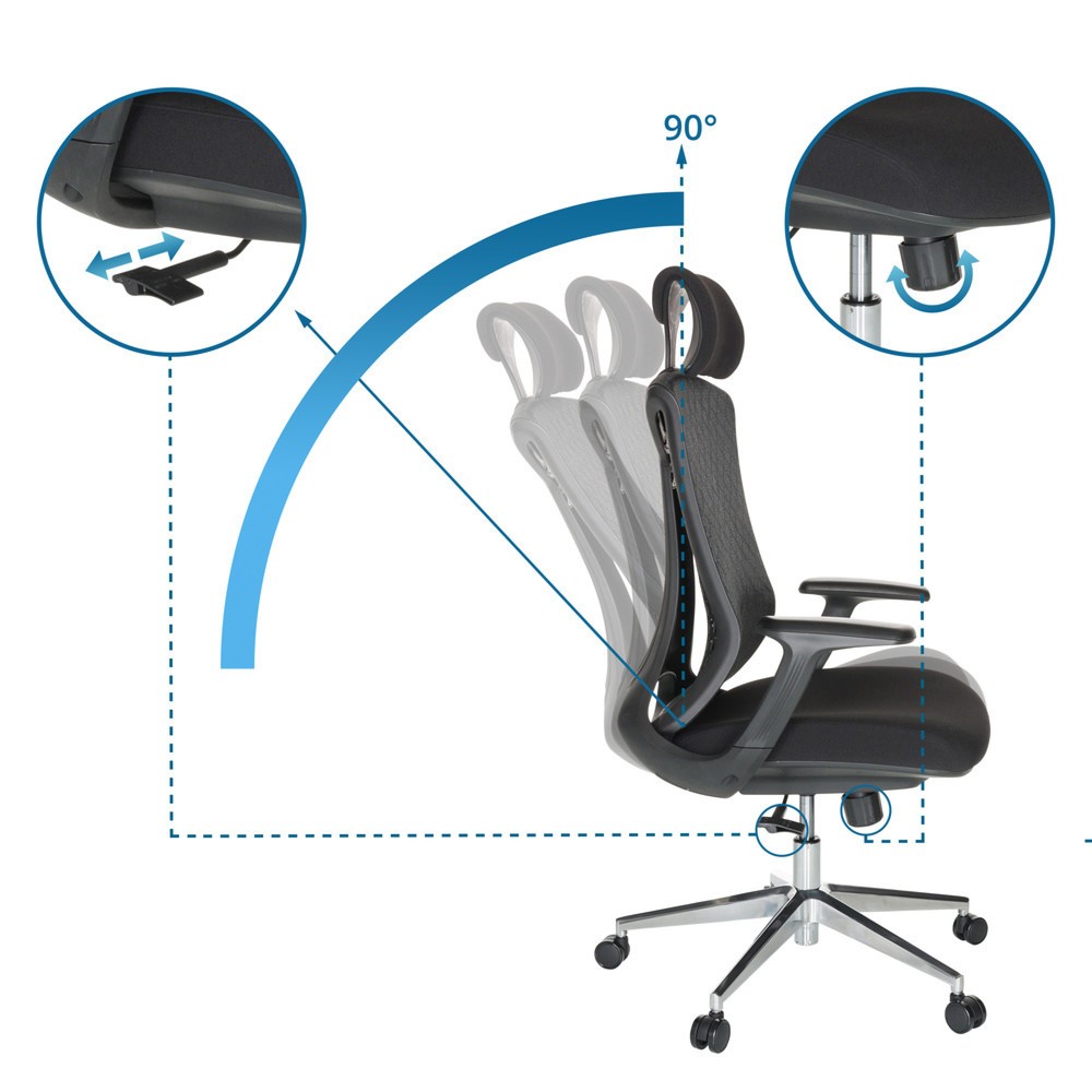 Produktabbildung Nr. 3: Chaise de bureau / chaise pivotante hjh OFFICE FALEO B maille / tissu, noir