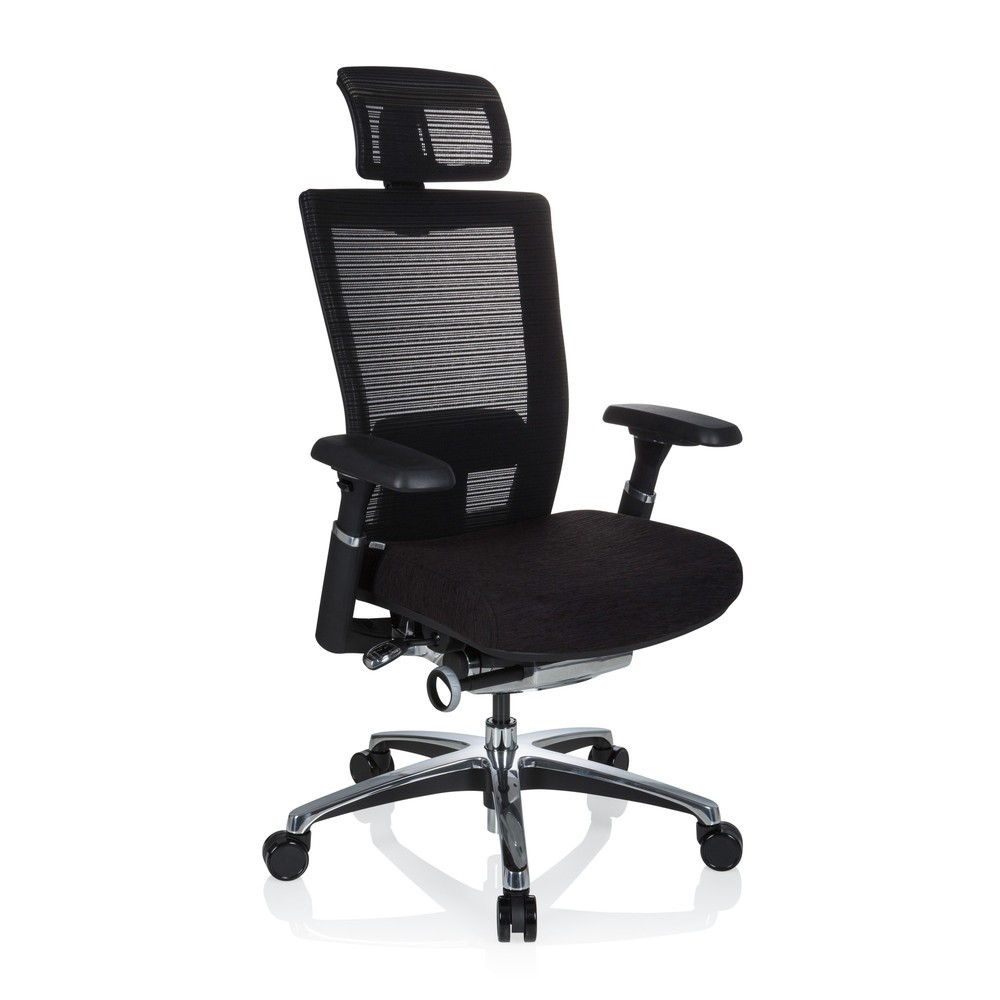 Produktabbildung Nr. 2: Siège de bureau hjh OFFICE NOVA PRO I ALU tissu/maille, noir