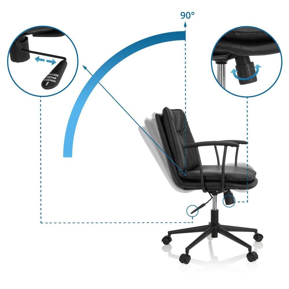 Produktabbildung Nr. 2: Chaise de bureau / chaise pivotante hjh OFFICE SMALLO similicuir, noir