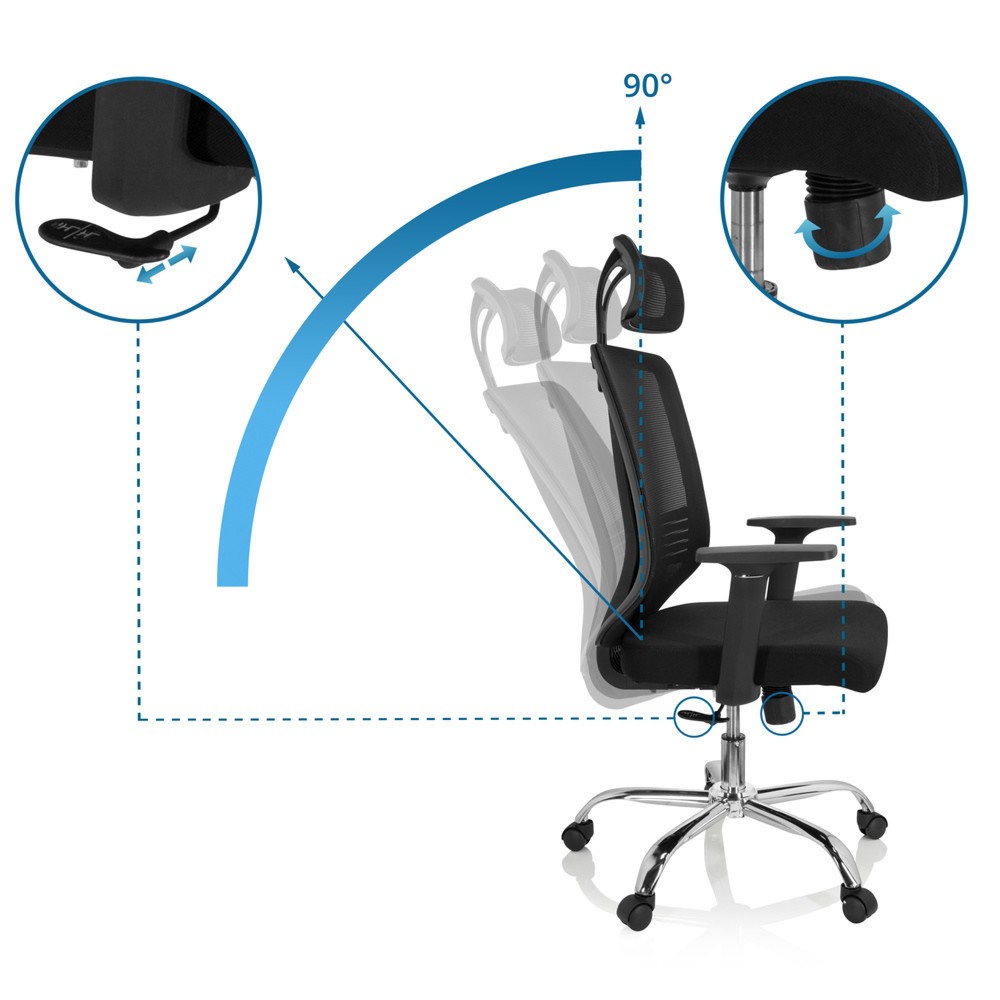 Produktabbildung Nr. 2: Chaise de bureau / chaise pivotante hjh OFFICE ZH 200 maille, noir