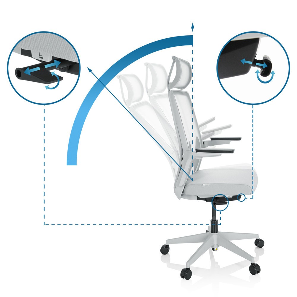 Produktabbildung Nr. 10: Siège de bureau / siège pivotant hjh OFFICE ARCEO W tissu/maille, gris