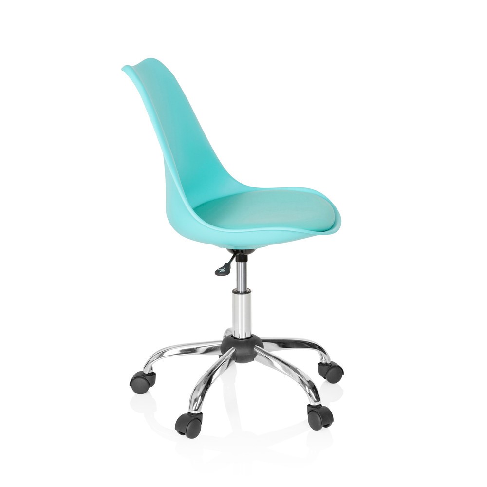 N° de l'image du produit 3 : Siège de bureau / siège pivotant hjh OFFICE FANCY PRO similicuir, turquoise