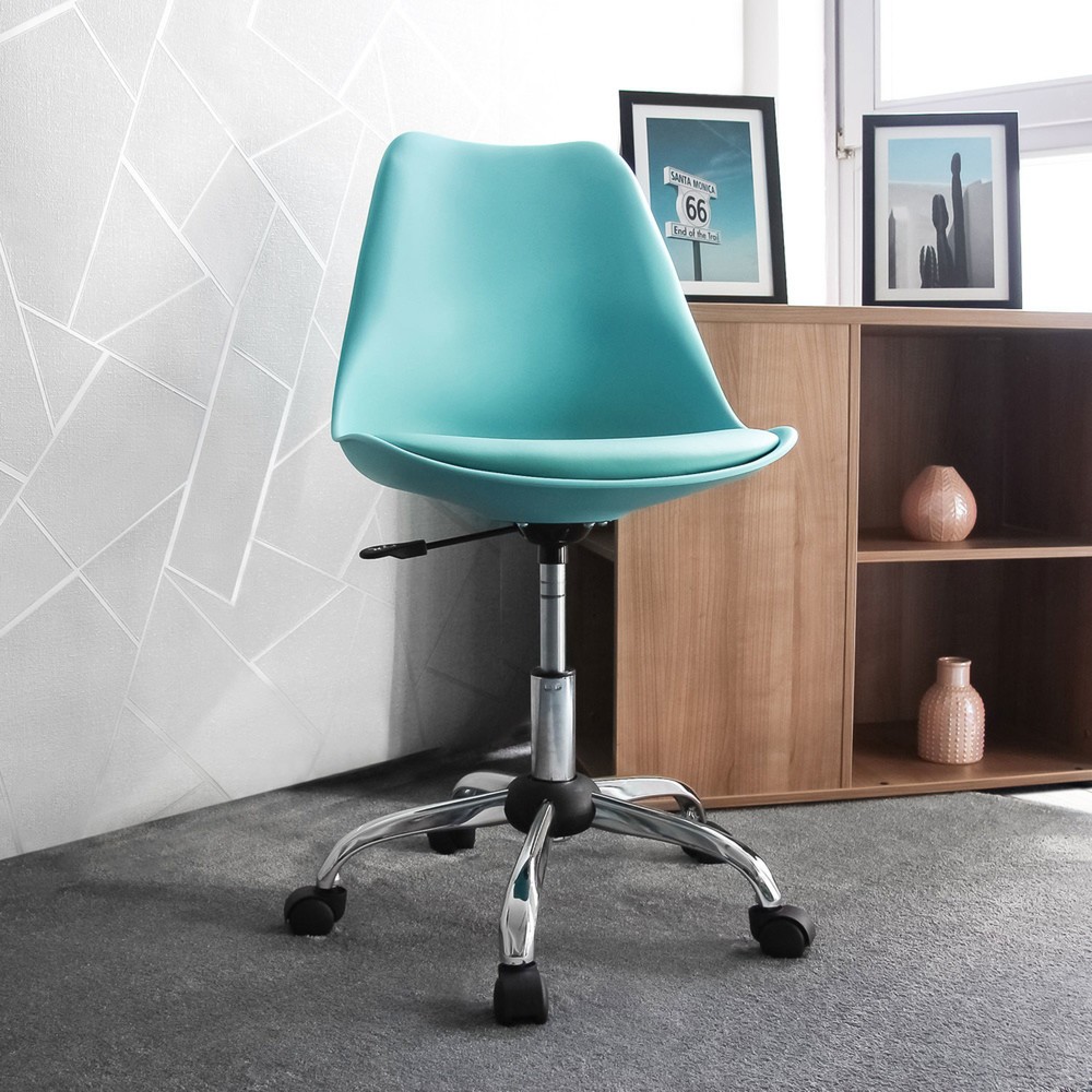 N° de l'image du produit 10 : Siège de bureau / siège pivotant hjh OFFICE FANCY PRO similicuir, turquoise