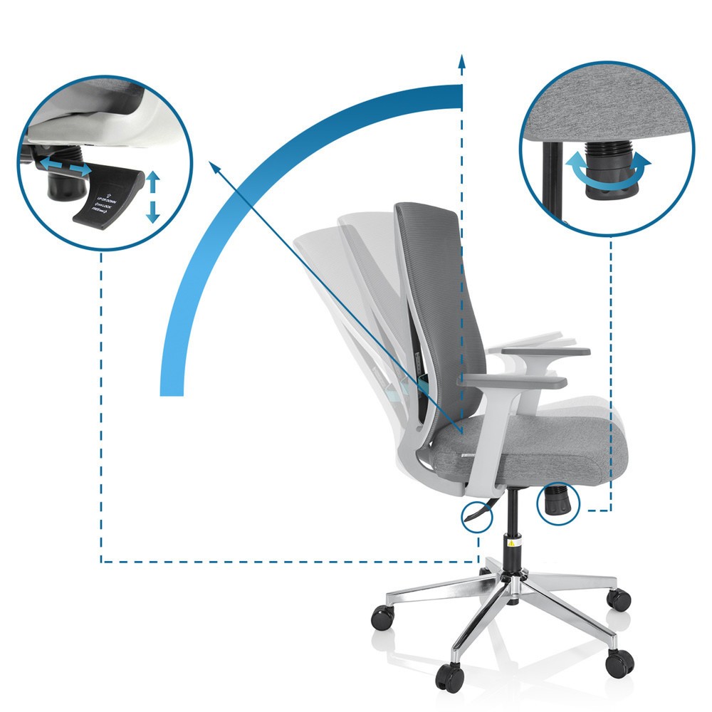 Produktabbildung Nr. 10: Siège de bureau / siège pivotant hjh OFFICE HALIFAX tissu/maille, gris