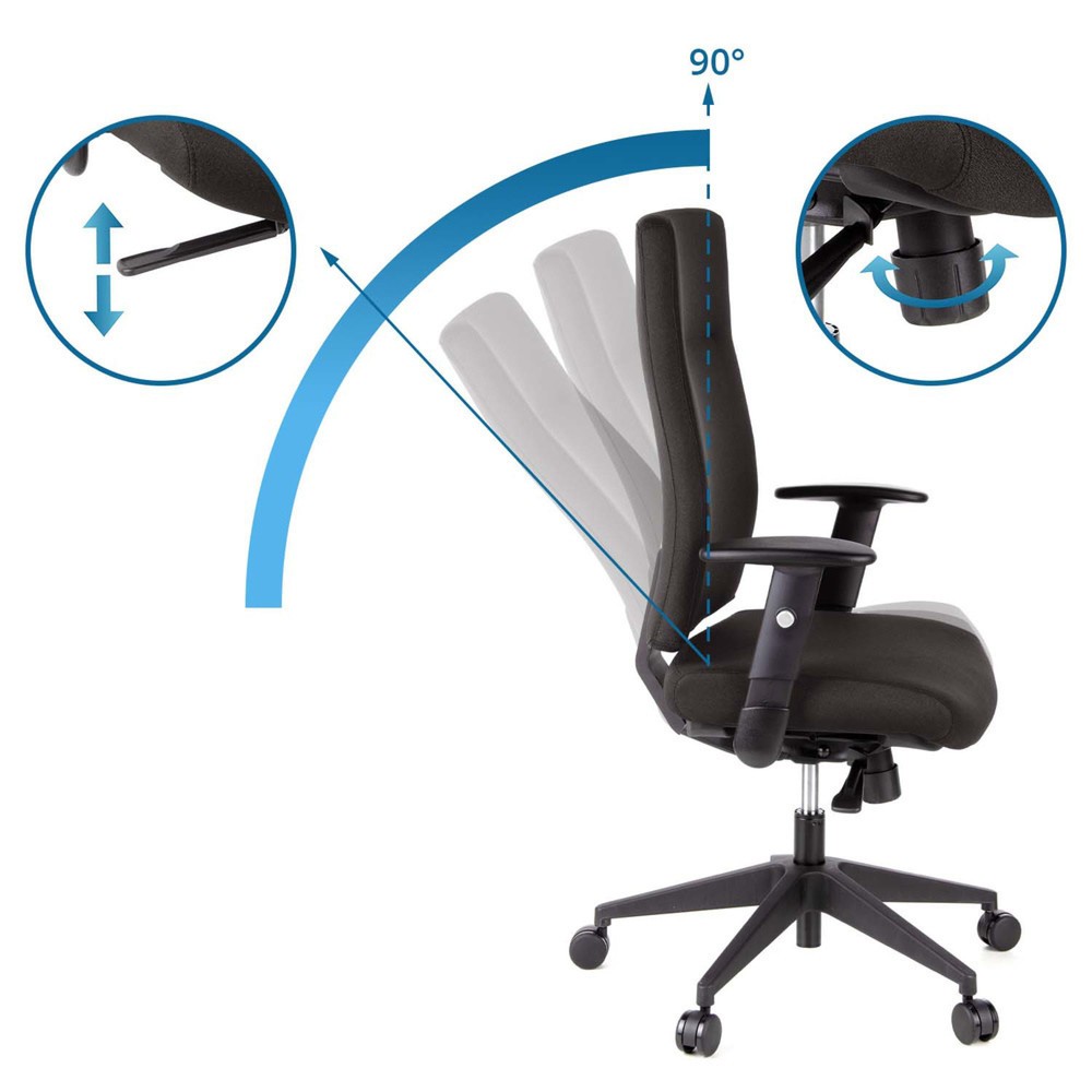 Produktabbildung Nr. 10: Siège de bureau / siège pivotant hjh OFFICE PRO TEC 300 tissu, noir