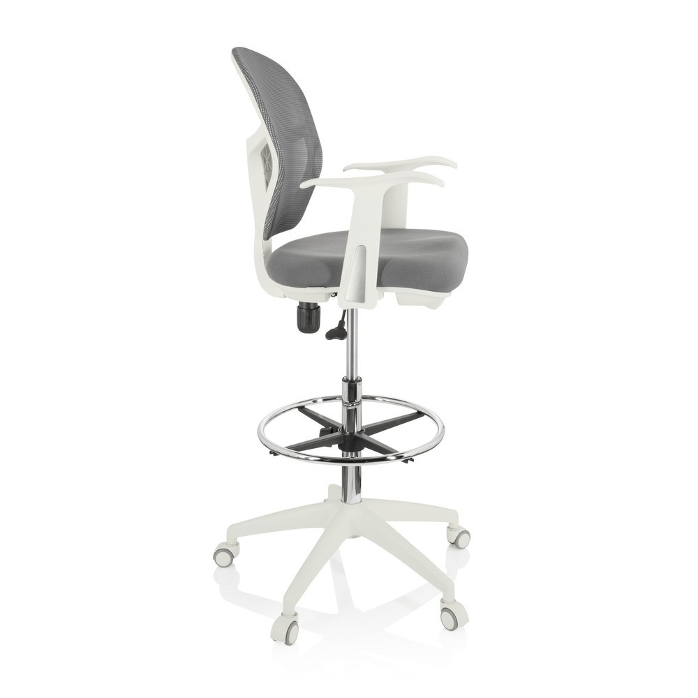 Produktabbildung Nr. 7: Chaise de travail / siège de comptoir hjh OFFICE TOP WORK 108 W maille / tissu, gris