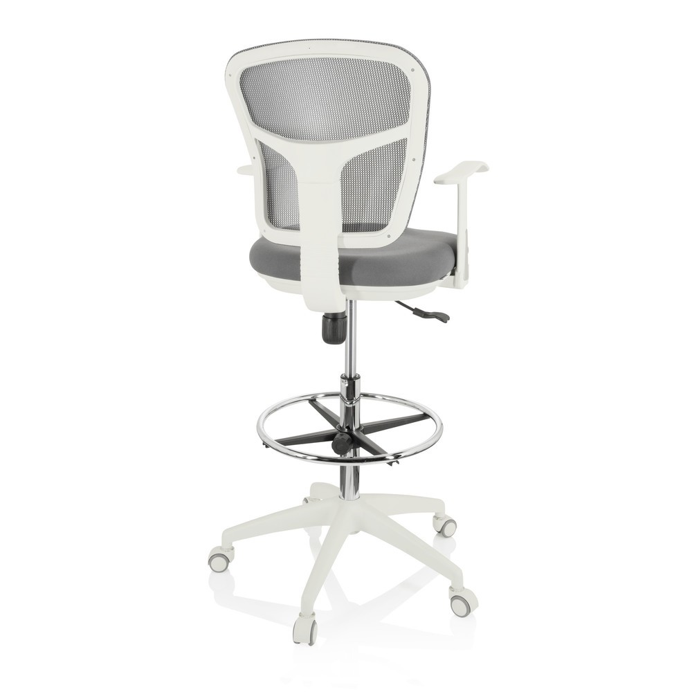 Produktabbildung Nr. 9: Chaise de travail / siège de comptoir hjh OFFICE TOP WORK 108 W maille / tissu, gris