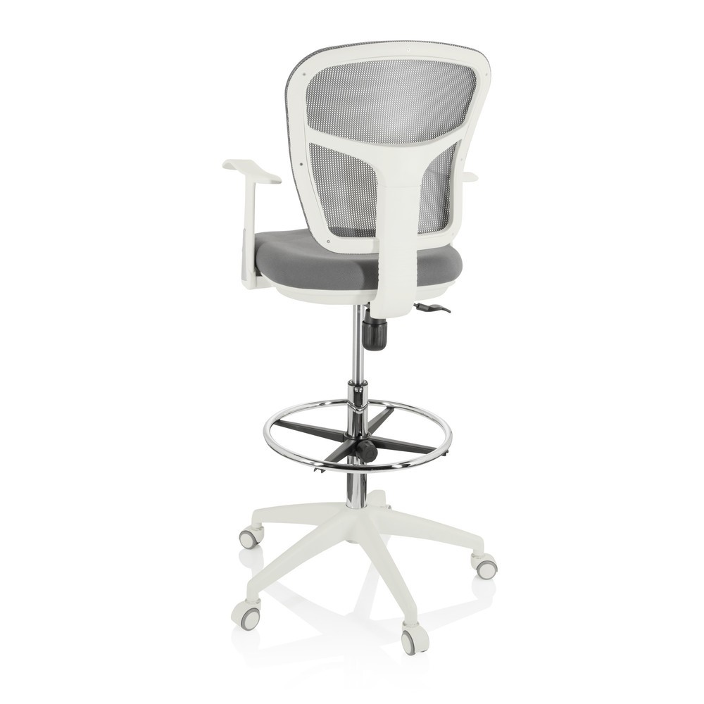 Produktabbildung Nr. 10: Chaise de travail / siège de comptoir hjh OFFICE TOP WORK 108 W maille / tissu, gris