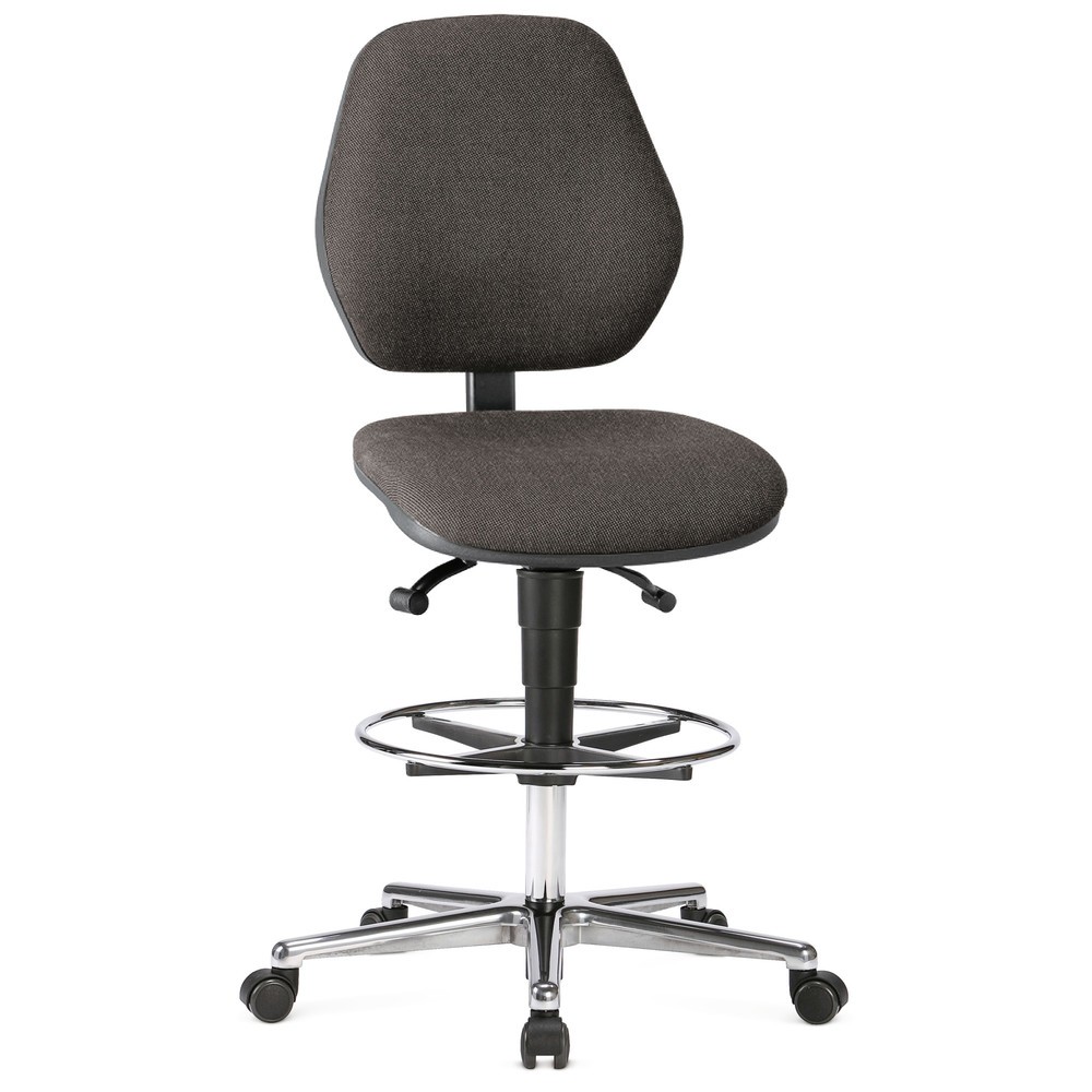 Illustration du produit: Siège de travail pivotant bimos Smart avec roulettes Roll/Stop, hauteur d’assise 660-910 mm, anneau repose-pieds, noir