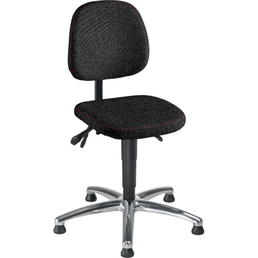 Illustration du produit: Siège de travail pivotant Chrom, revêtement tissu, hauteur d'assise 480 à 630 mm, base en acier chromé, patins