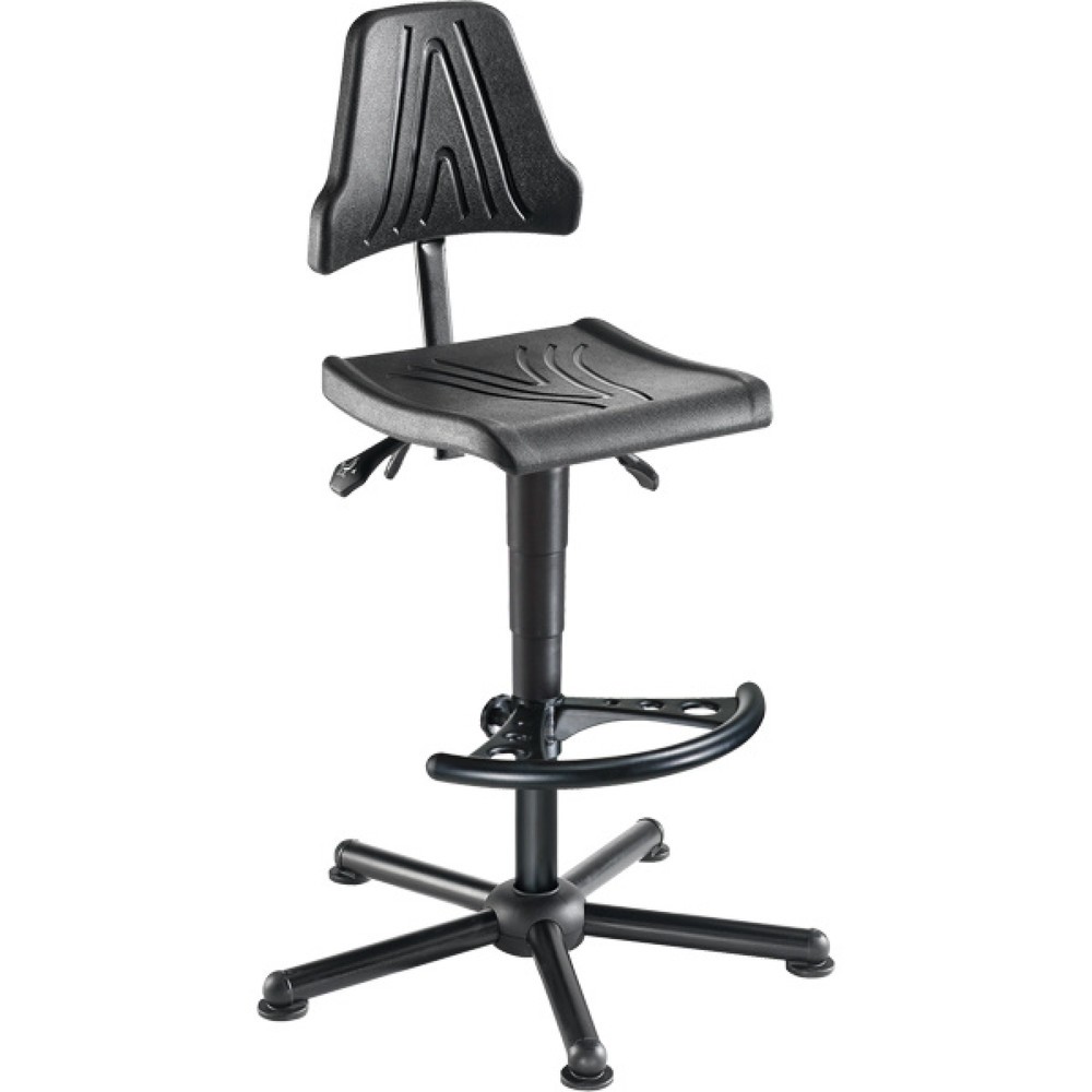 Illustration du produit: Chaise de travail pivotante Stream, hauteur d’assise 535-785 mm, base acier, patins, repose-pied