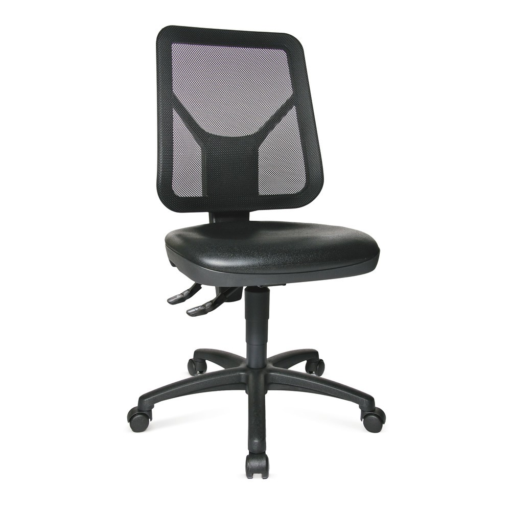 Illustration du produit: Chaise de travail pivotante Topstar® Tec 80 PK, hauteur d'assise 410--530 mm, dossier en mesh, roulettes, noir