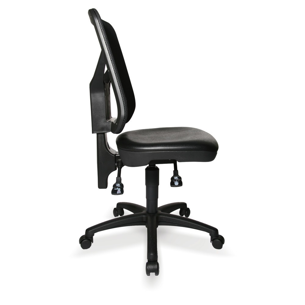 Produktabbildung Nr. 3: Chaise de travail pivotante Topstar® Tec 80 PK, hauteur d'assise 410--530 mm, dossier en mesh, roulettes, noir