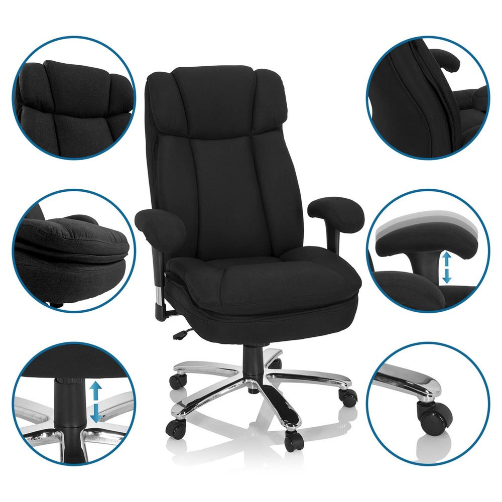 Produktabbildung Nr. 10: Siège pour personne forte / siège de bureau hjh OFFICE BUILDER XXL I tissu, noir