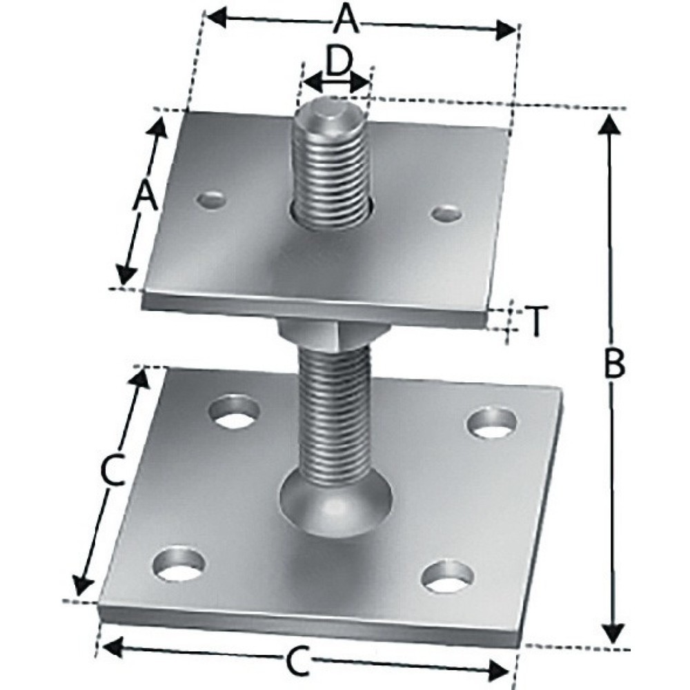 Illustration du produit: SIMPSON STRONG TIE Stützenfuß, Stahl stückverzinkt zum Aufschrauben, 90 mm