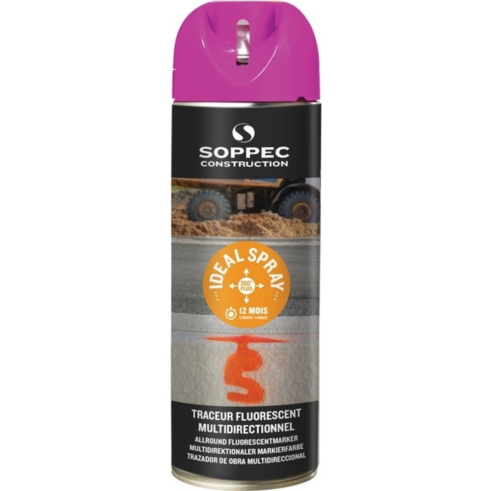 Produktabbildung Nr. 1: SOPPEC Aérosol de marquage IDEAL, 500 ml, rose fluo, aérosol