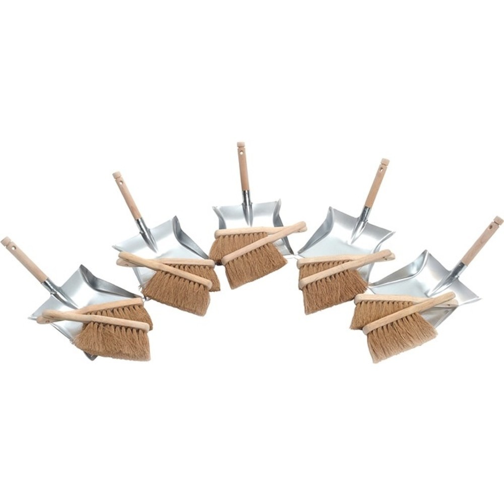 Produktabbildung: SOREX Kehrschaufelset m.Holzgriff 10xKokoshandfeger 5xKehrschaufel