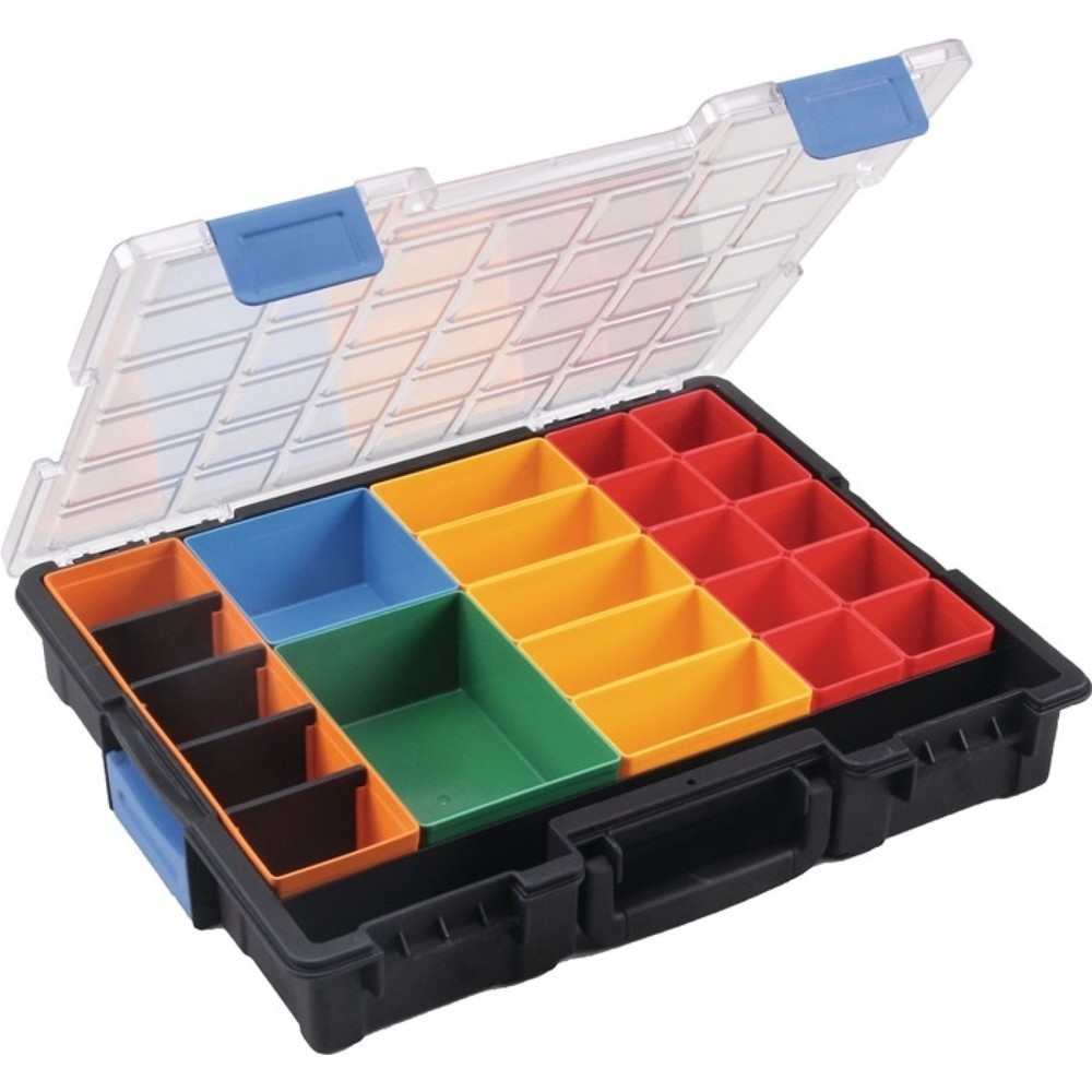 Illustration du produit: Sortimentskasten Euro Plus Pro, 23 Fächer 4 Trennstege, B440xT355xH76mm, transparent schwarz